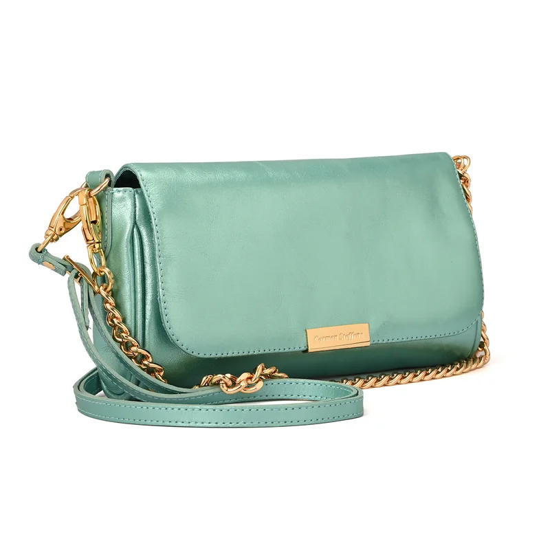 Carmen Steffens Mint Green Baguette Bag